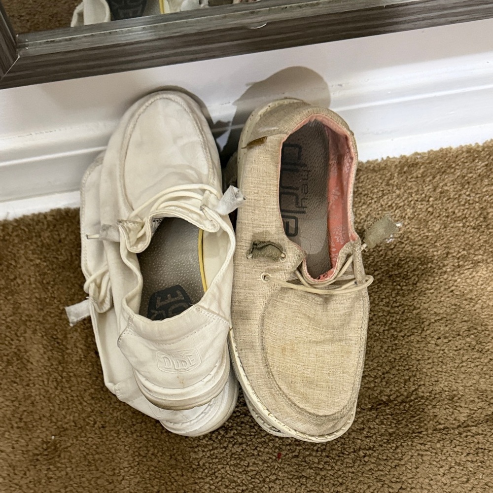 Hey Dude Women's Shoes - White and Tan